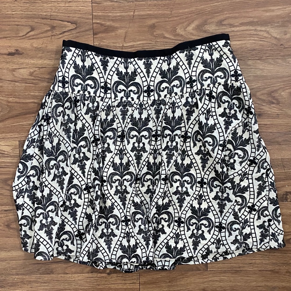 Nicole Miller embroidered flutter skirt